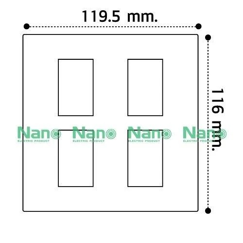 NANO แผงหน้ากากขอบเหลี่ยม NANO-400-4 (4ช่อง)(4*4) ขาว(80/ลัง) - ภาพที่ 4