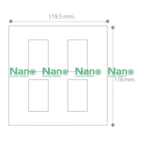 NANO แผงหน้ากากขอบเหลี่ยม NANO-400-4B (4ช่อง) (4*4) ดำ(80/ลัง)  - ภาพที่ 4
