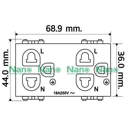 NANO เต้ารับคู่ 3ช่อง+กราวน์ NN-P601 16A 250V ขาว (200/ลัง) - ภาพที่ 9