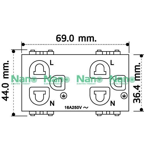 NANO เต้ารับคู่ 3ช่อง+กราวน์ SC-P601 16A 250V ขาว (200/ลัง) - ภาพที่ 8