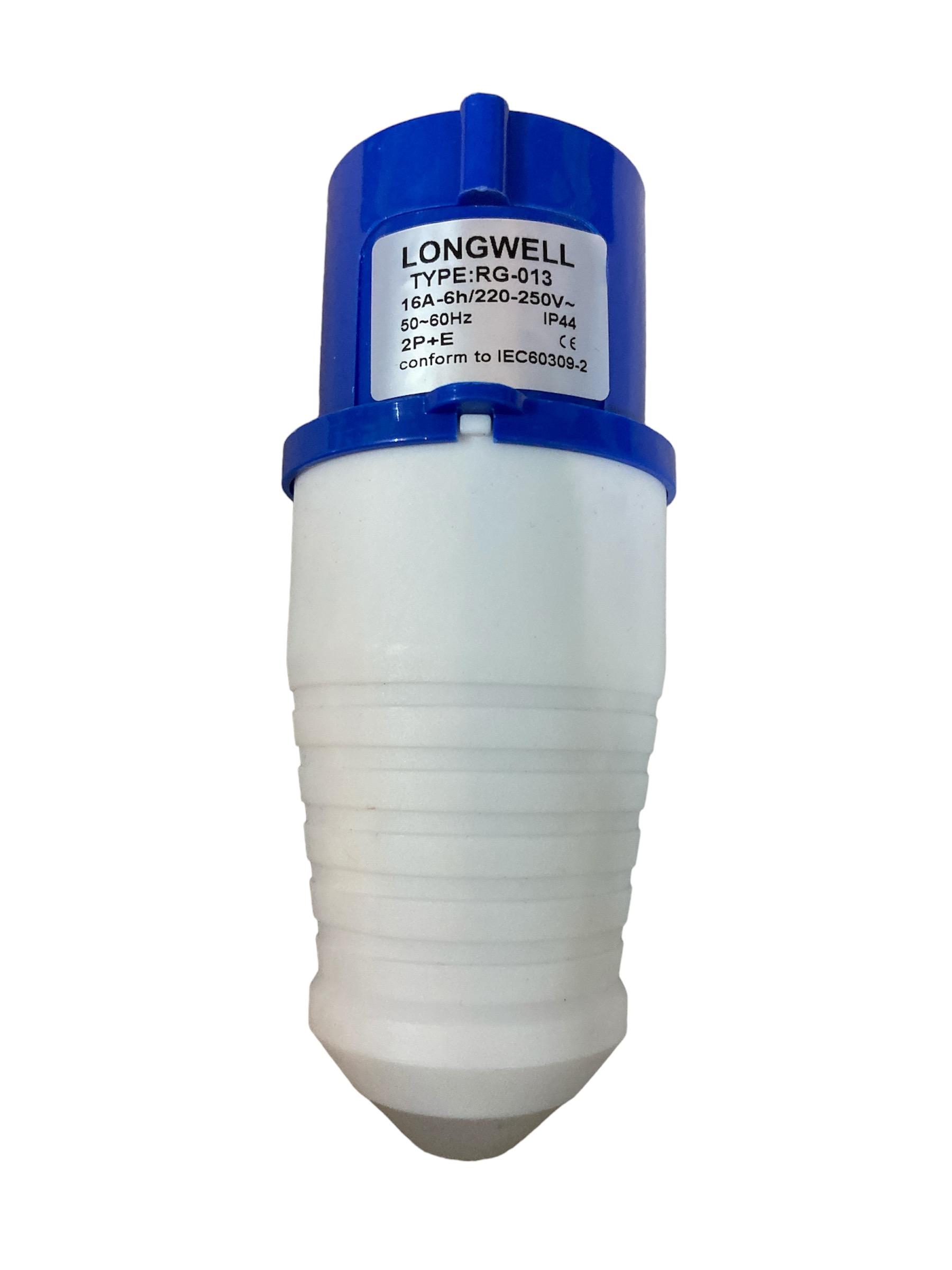 LONGWELL พาวเวอร์ปลั๊ก ตัวผู้ 2P+E 16A IP44 (RG-013) แบรนด์ LONGWELL - ระบบไฟฟ้าและระบบน้ำ ราคา 80 บาท
