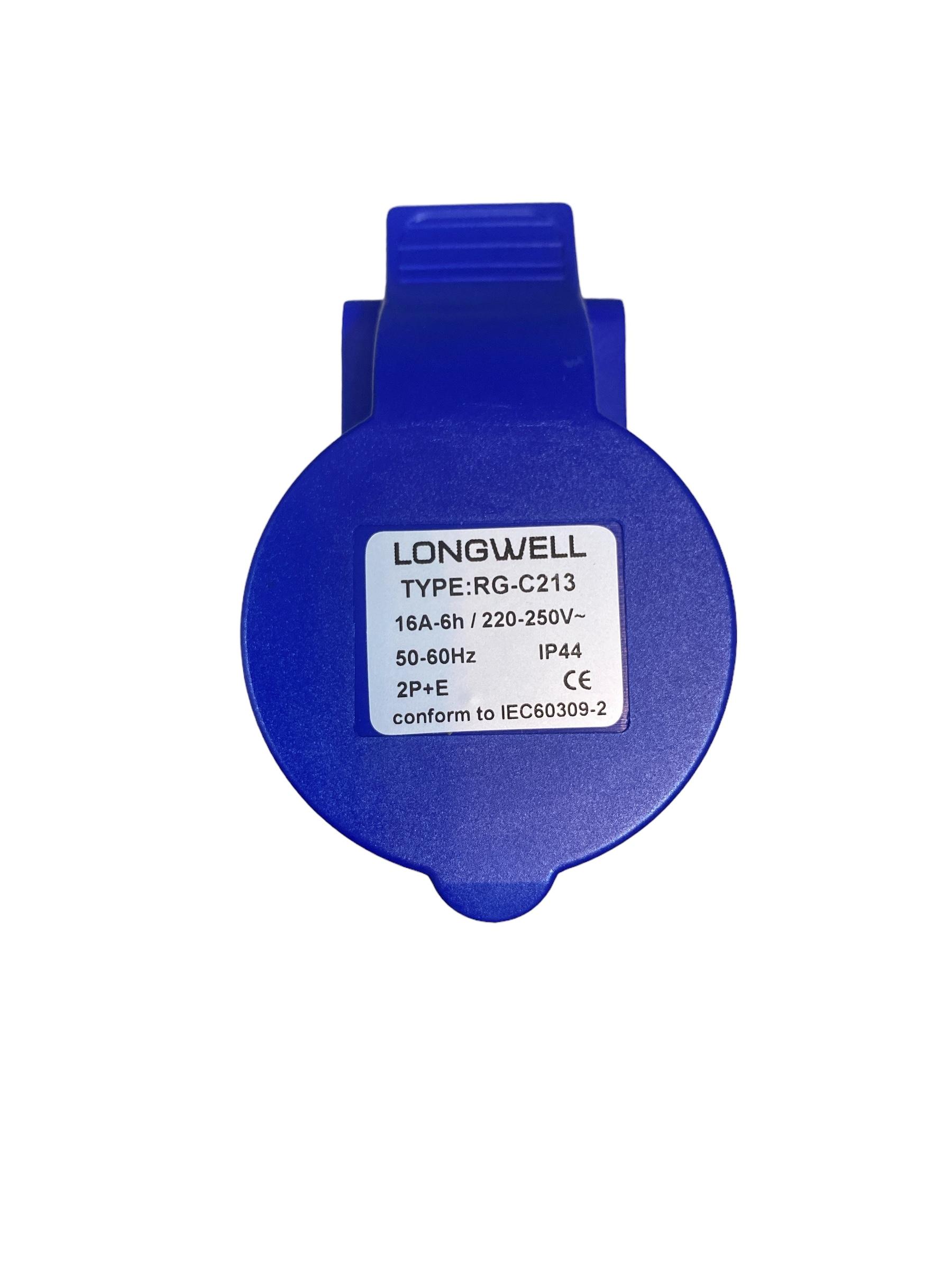 LONGWELL พาวเวอร์ปลั๊ก ตัวเมียต่อกลาง 2P+E 16A IP44 (N) (RG-C213) แบรนด์ LONGWELL - ระบบไฟฟ้าและระบบน้ำ ราคา 170 บาท