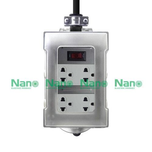 Nano บล๊อคยาง+เต้ารับ+เมนสวิทซ์+สายไฟ RB16HS4-10M 4ช่อง 16A.250V.(12/ลัง)) - ภาพที่ 9