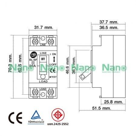 NANO เซฟตี้เบรกเกอร์กันดูด BL-BF V30A (2P 1E 30A.)(40/ลัง) - ภาพที่ 4