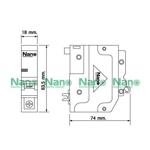NANO เซอร์กิตเบรกเกอร์ NP1C16 ปลั๊กออน 1Pole 16A 6kA(12/ลัง) - ภาพที่ 4