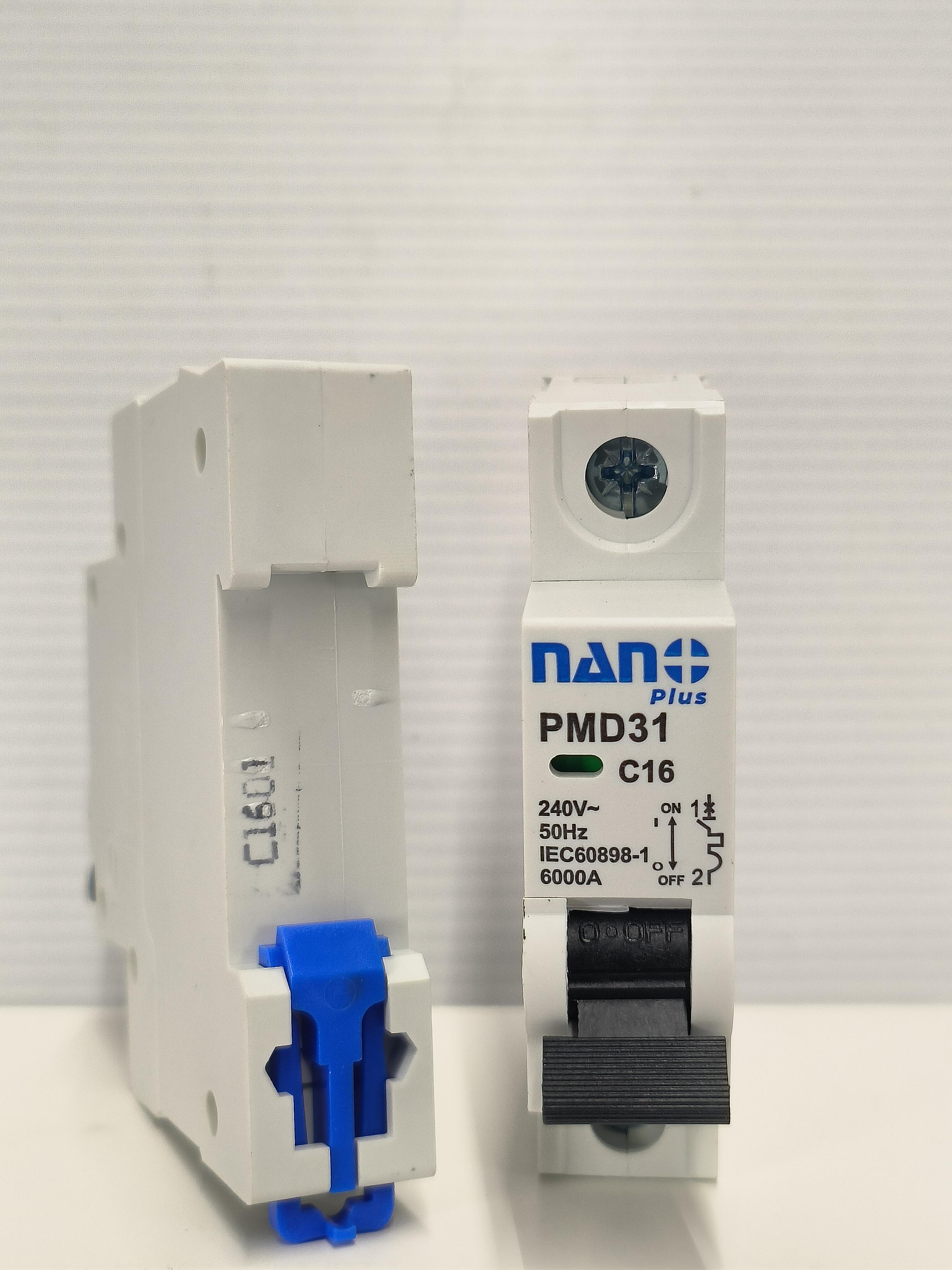 NANO เมนเซอร์กิตเบรกเกอร์ PMD31C16 1Pole 6kA 16A แบรนด์ นาโน อิเลคทริค โปรดักซ์ - ระบบไฟฟ้าและระบบน้ำ ราคา 59 บาท