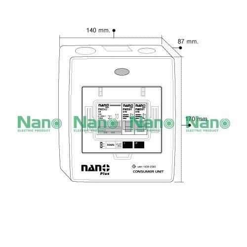NANO ตู้คอนซูมเมอร์ เกาะราง NNP-CM50B-02 เมนMCB+2ช่อง 50A+ลูกย่อย2ตัว(10/ลัง) - ภาพที่ 6