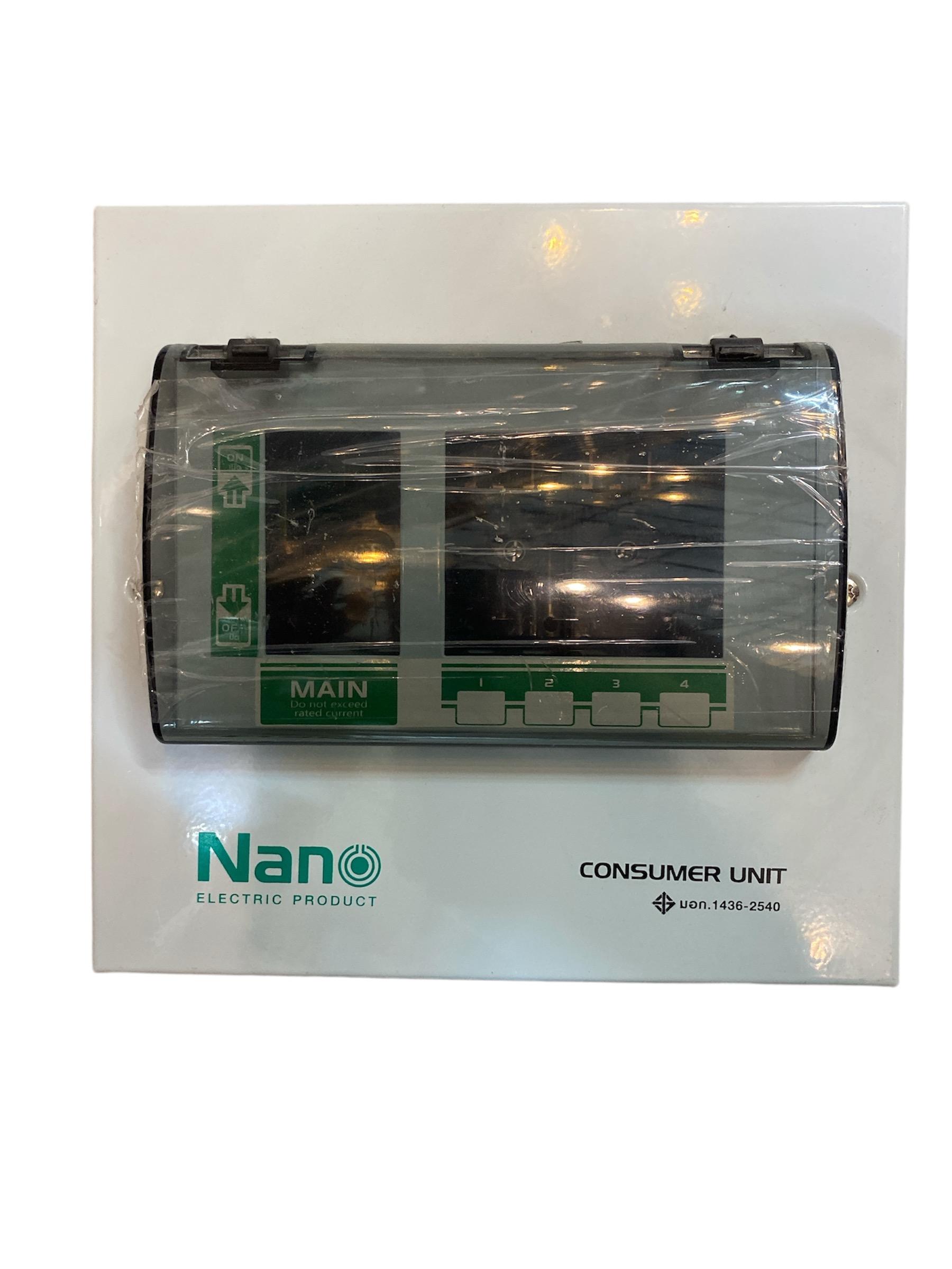 NANO ตู้คอนซูมเมอร์ ตู้เปล่า PCU04 (ปลั๊กออน เมน+ลูก) 4ช่อง แบบเสียบ(12/ลัง)