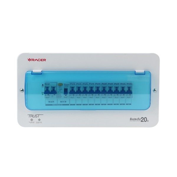RACER ตู้คอนซูเมอร์เซ็ทสำเร็จ พรีเมี่ยมเซต+ กันดูด 63A 10ช่อง (5/ลัง)