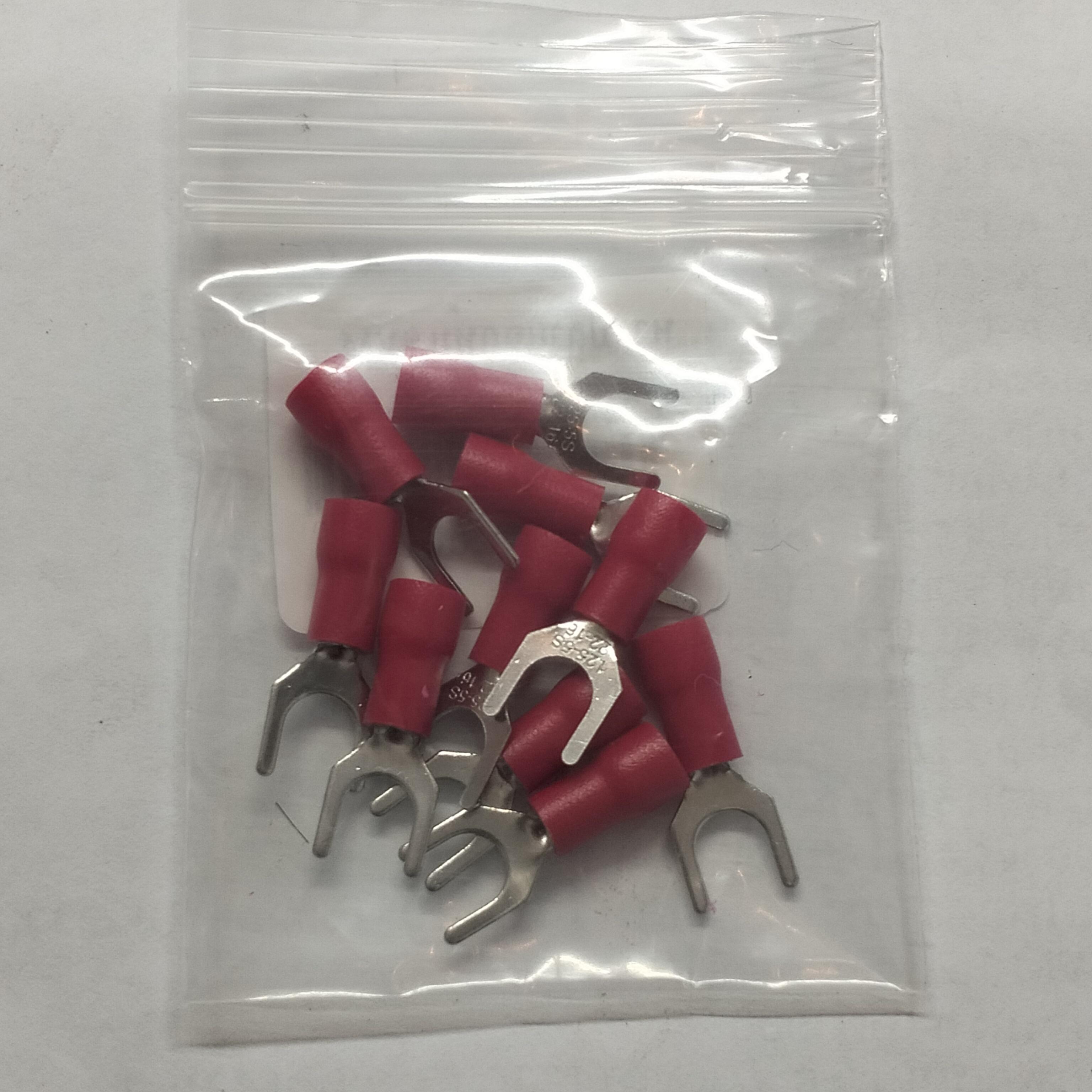 หางปลาแฉกหุ้ม SVM 1.25-5 สีแดง (10/ถุง) - ระบบไฟฟ้าและระบบน้ำ ราคา 8 บาท