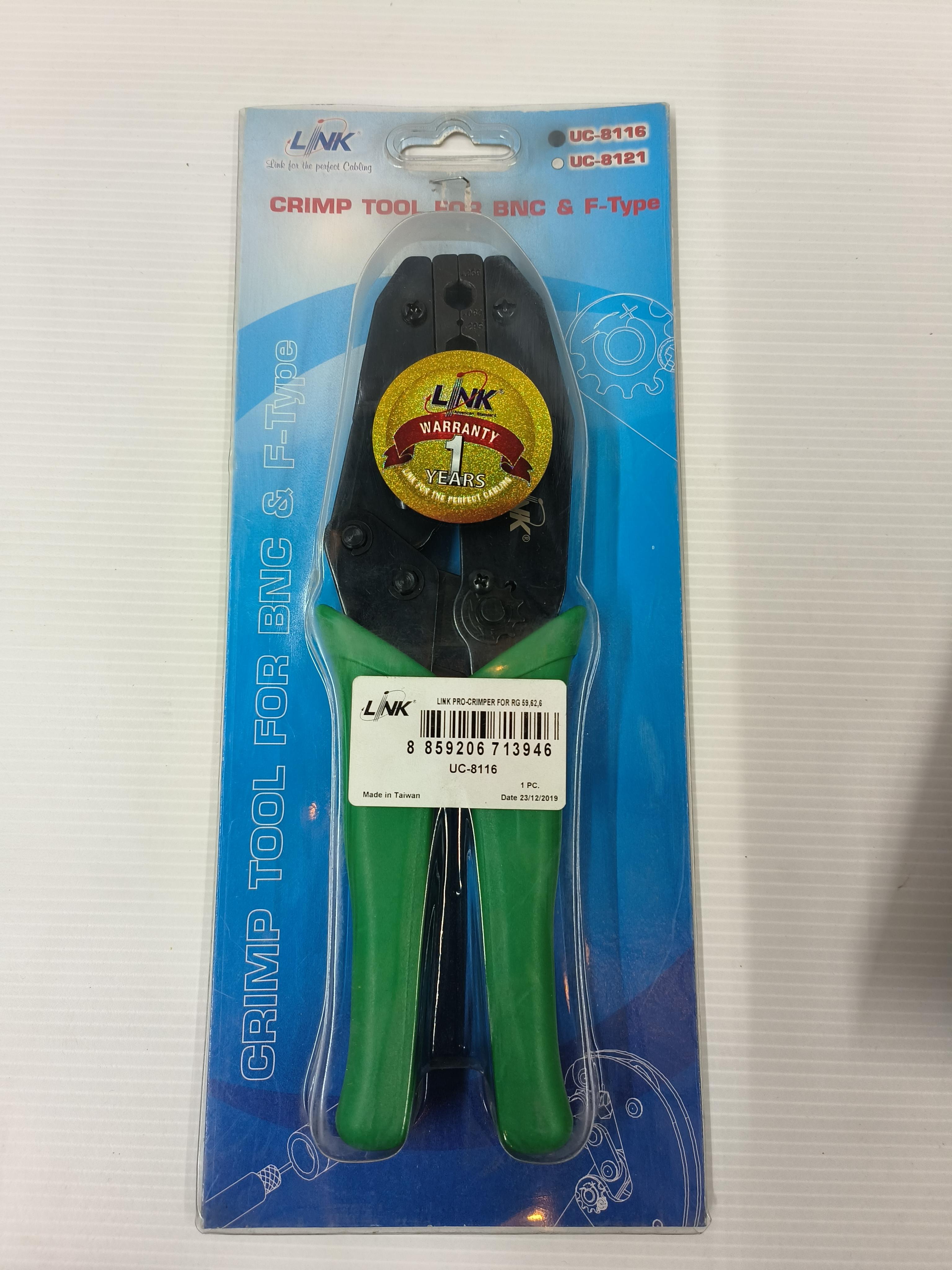 LINK คีมย้ำหัว BNC for RG 59,62,6 UC8116A