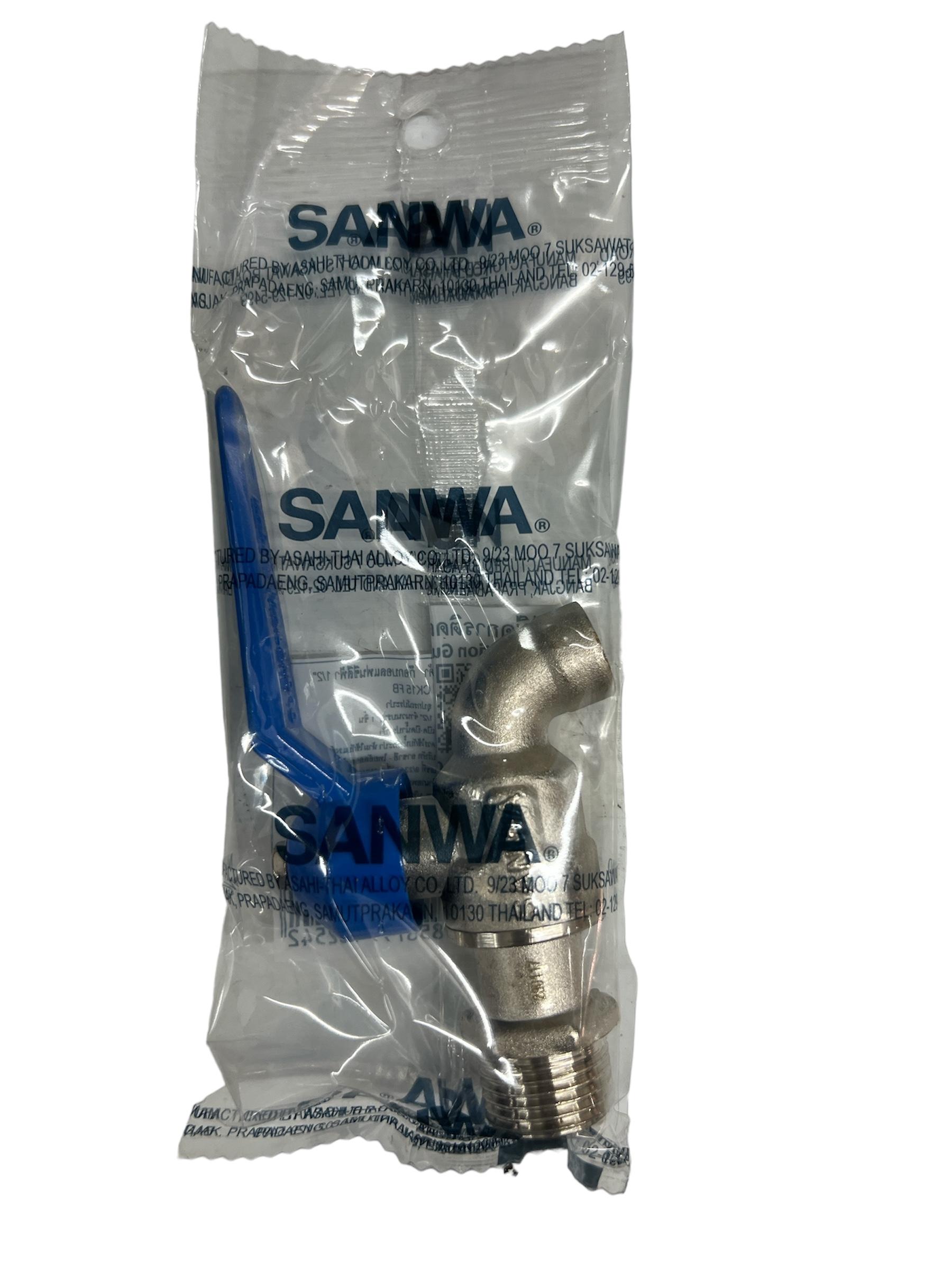 SANWA ก๊อกบอลแฟนซี CK15 FB 1/2 สีฟ้า