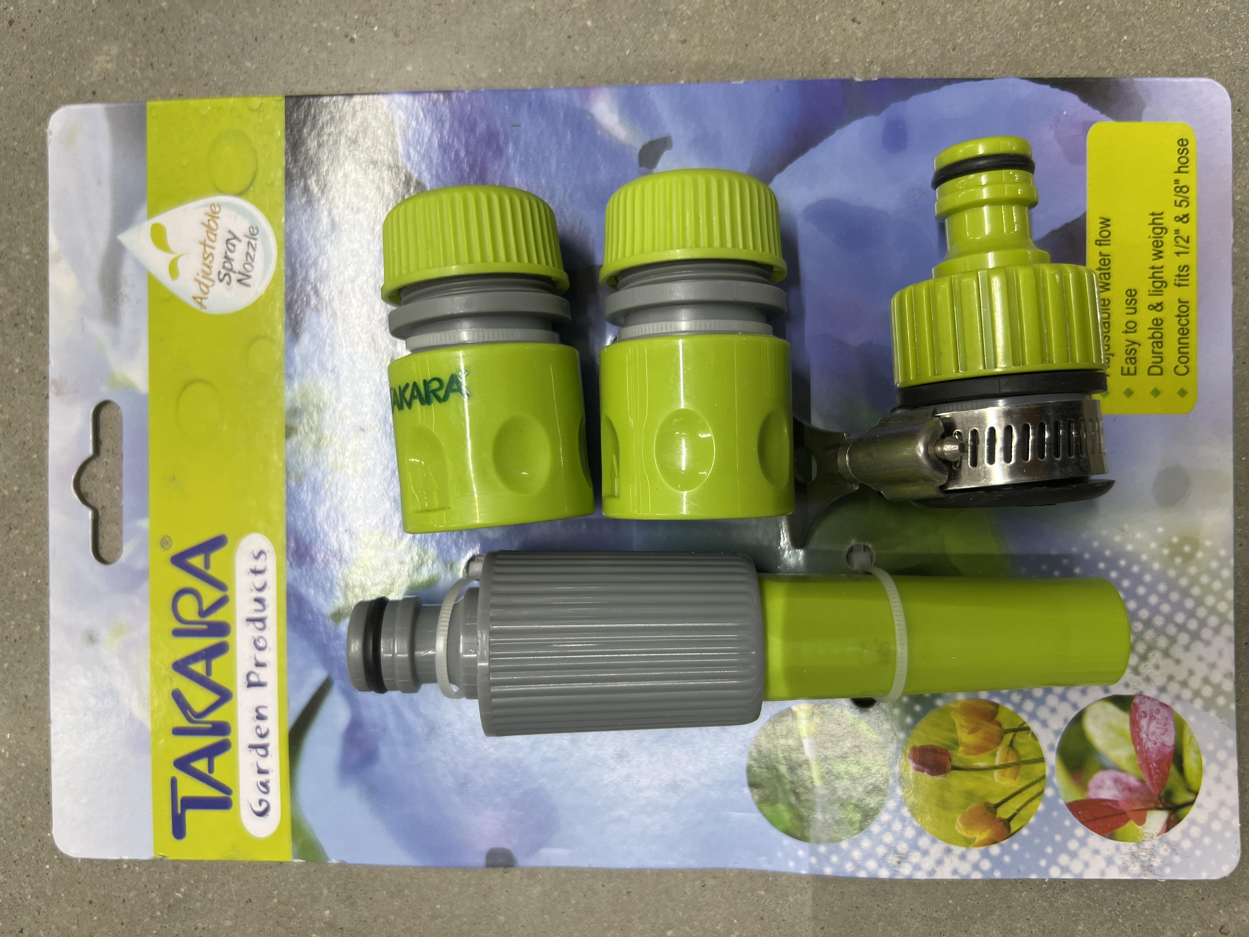 TAKARA หัวฉีดน้ำรุ่นมาตรฐานปรับพร้อมชุดสวมเร็ว DGT2001(4ชิ้น/ชุด) แบรนด์ TAKARA - การเกษตร ราคา 125 บาท