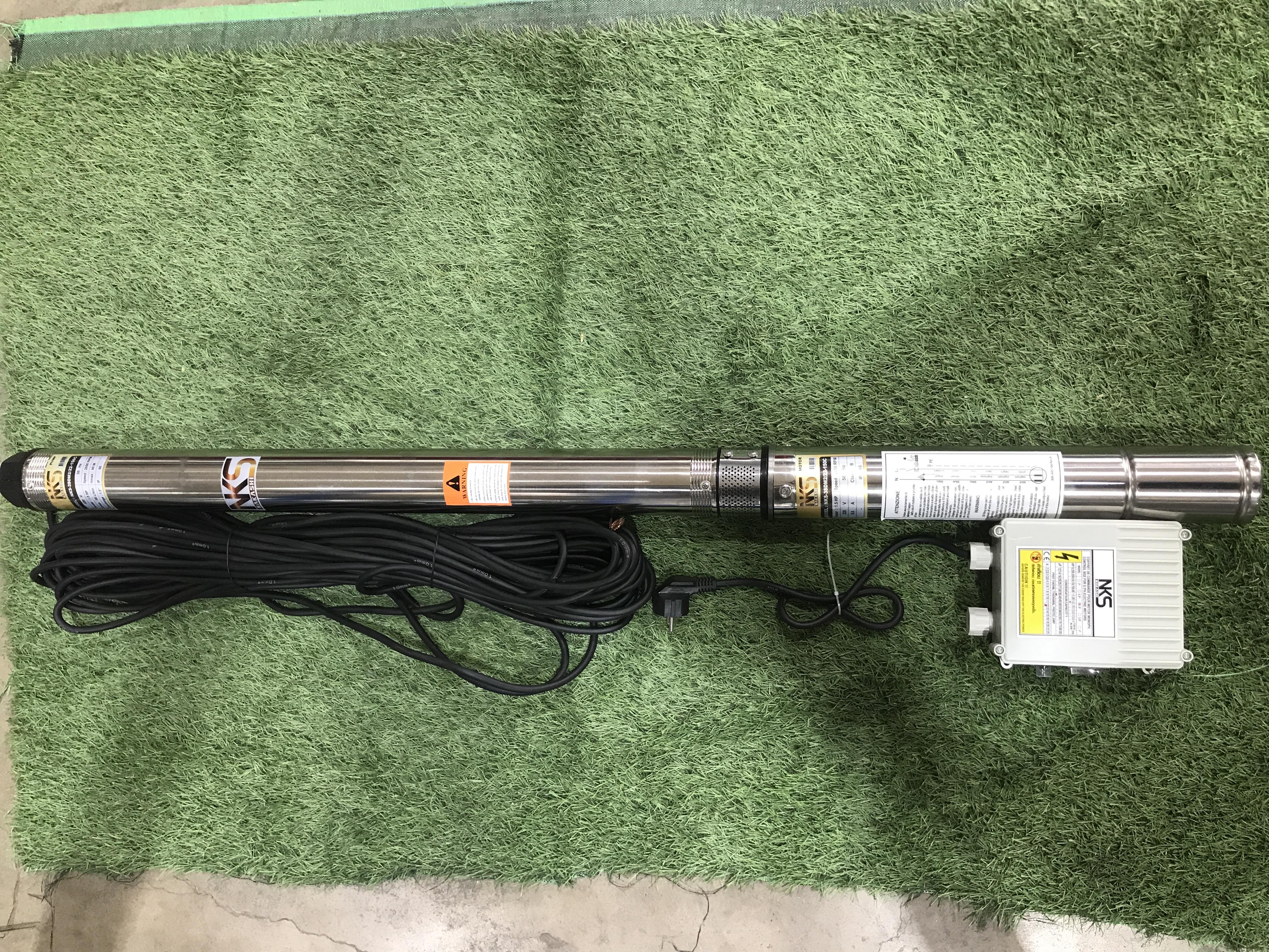 NAKASHI ปั๊มบาดาล 3นิ้ว ขนาดท่อ 1.5นิ้วx1.5HPx22 ใบพัด พร้อมกล่องคอนโทรล รุ่น 3SDM2/22-150C
