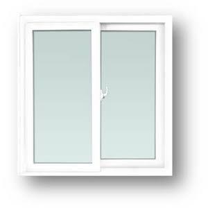WINDOW ASIA *สั่งทำ*หน้าต่างบานเลื่อน UPVC 2ช่อง มีมุ้ง ECO 100*100