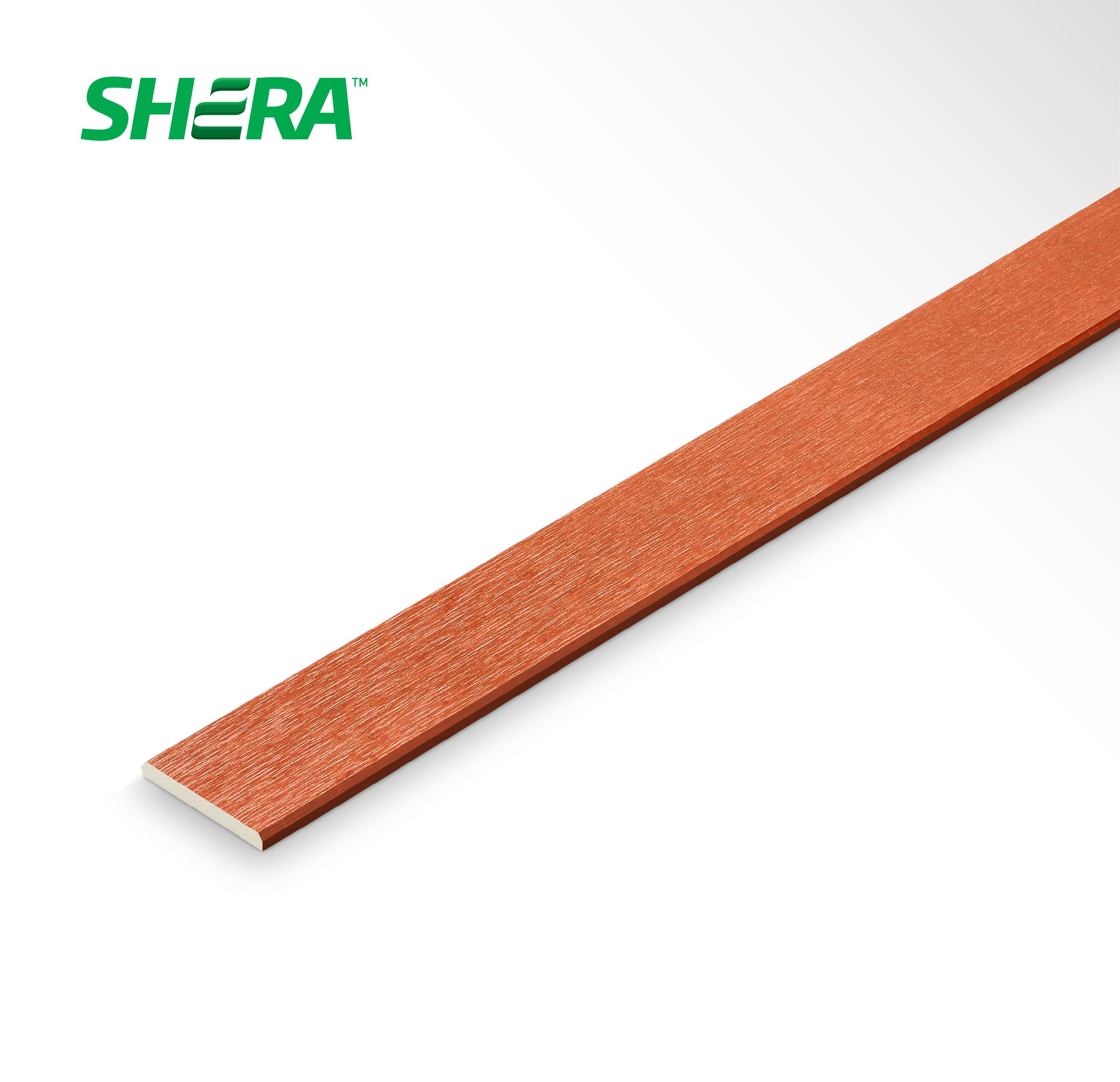 ไม้ระแนงเฌอร่า 0.8*7.5*300 ลายเสี้ยน ขอบวี โอ๊คแดงชายน์ไลท์ 3*3ม.