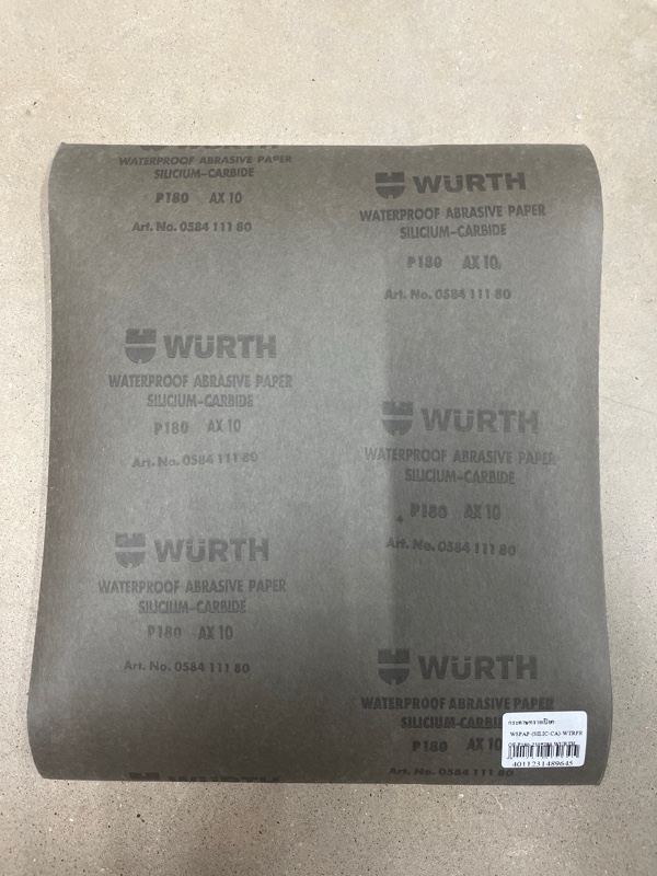 ** WURTH กระดาษทรายเปียก WSPAP-(SILIC-CA)-WTRPROF-P180-230*280 - ภาพที่ 2