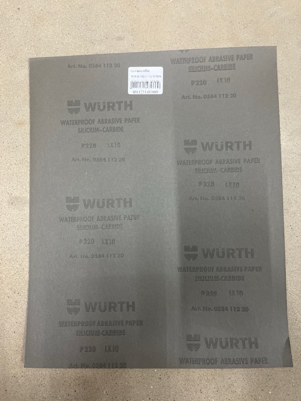 ** WURTH กระดาษทรายเปียก WSPAP-(SILIC-CA)-WTRPROF-P220-230*280 - ภาพที่ 2