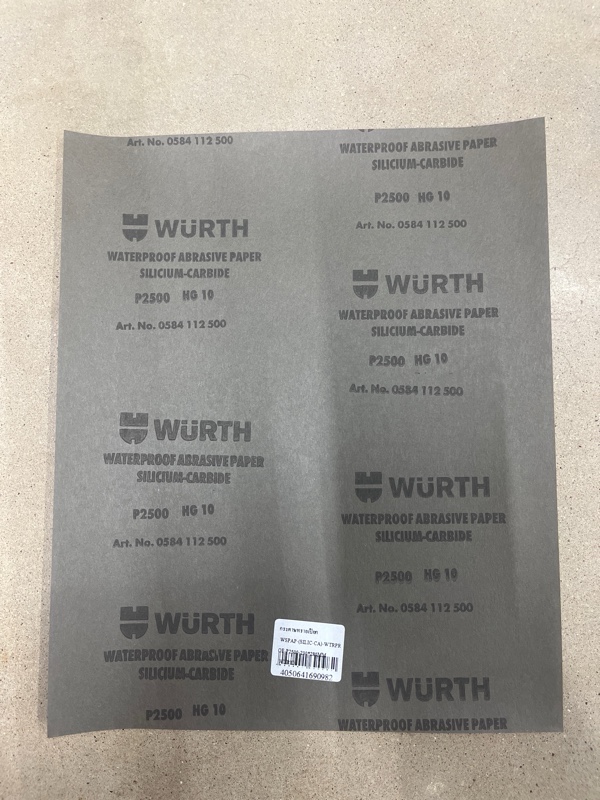 ** WURTH กระดาษทรายเปียก WSPAP-(SILIC-CA)-WTRPROF-P2500-230*280MM - ภาพที่ 2