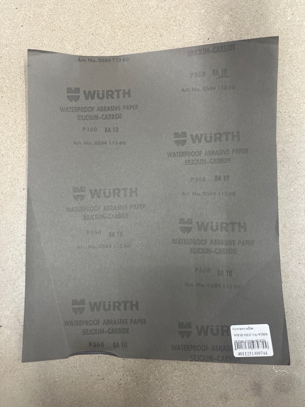 ** WURTH กระดาษทรายเปียก WSPAP-(SILIC-CA)-WTRPROF-P360-230*280 - ภาพที่ 2