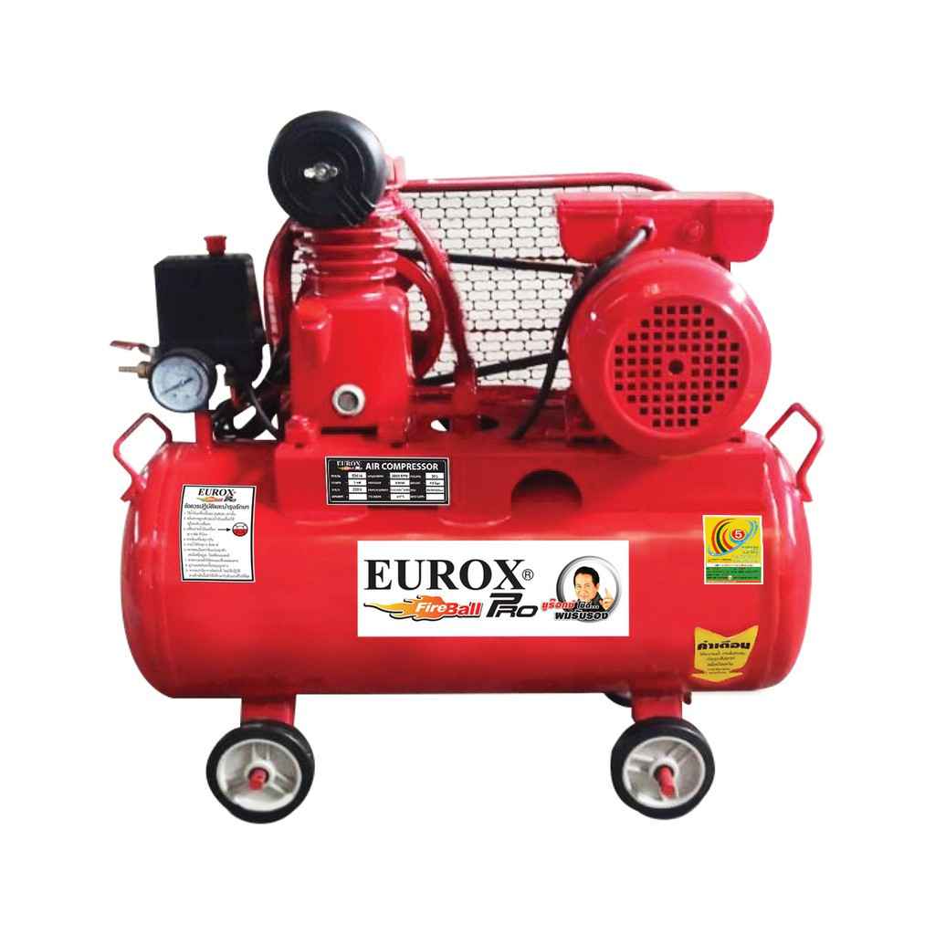 **EUROX ชุดปั๊มลมสายพาน (เบอร์5) 1HP 36L
