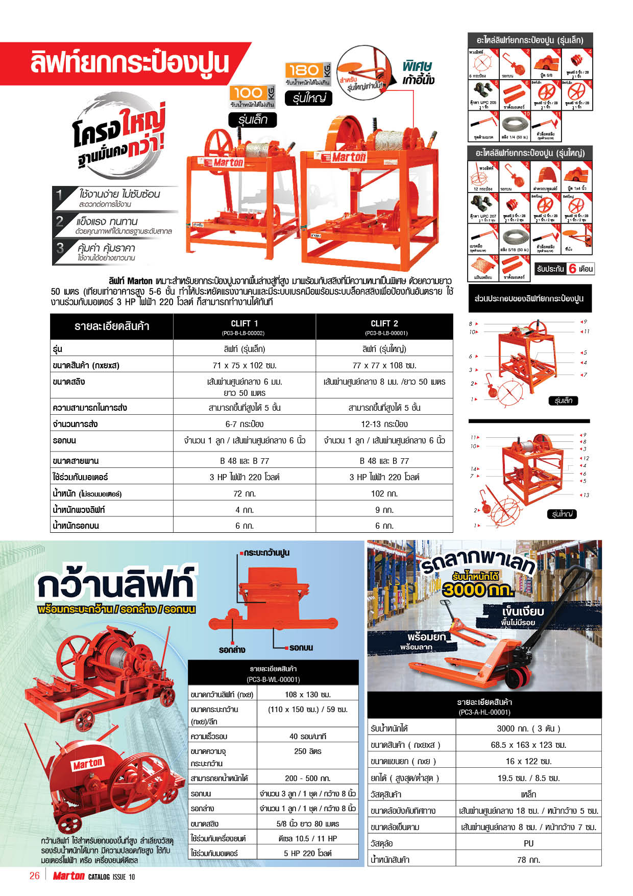 MARTON ลิฟท์ยกกระป๋องปูน 12กระป๋อง รุ่นใหญ่ รวมมอเตอร์330HP 220V - ภาพที่ 7