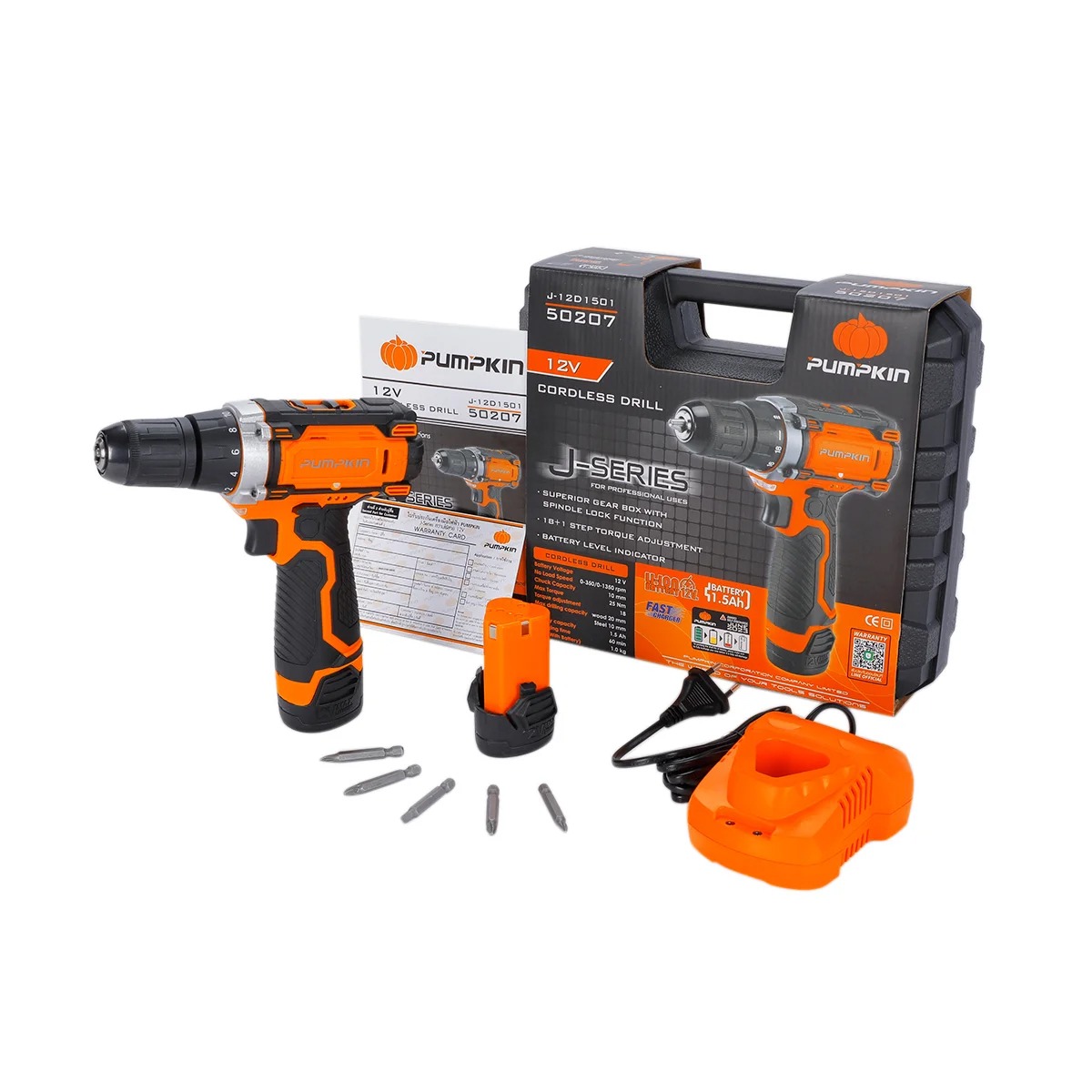 สว่านไร้สาย 12V J-Series J-12D1501 PUMPKIN - ภาพที่ 2