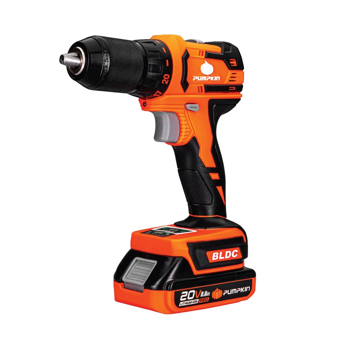 สว่านไร้สาย ไร้แปรงถ่าน 13 มม. 20 V 50259 Li-ion INF-13DBL INFINITY POWER PUMPKIN แบรนด์ PUMPKIN - ฮาร์ดแวร์ ราคา 4,690 บาท