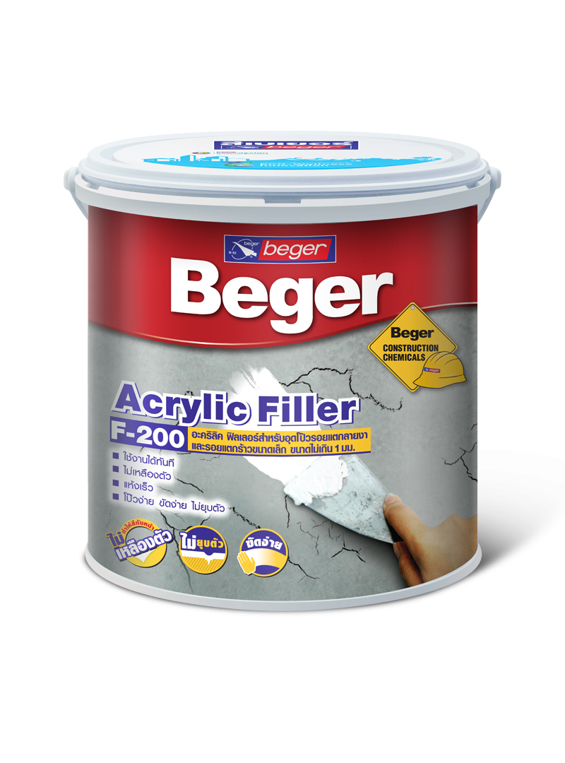 BEGER สีโป้วอะครีลิก F-200 อะคริลิกฟิลเลอร์ (กล.) แบรนด์ BEGER - ฮาร์ดแวร์ ราคา 380 บาท