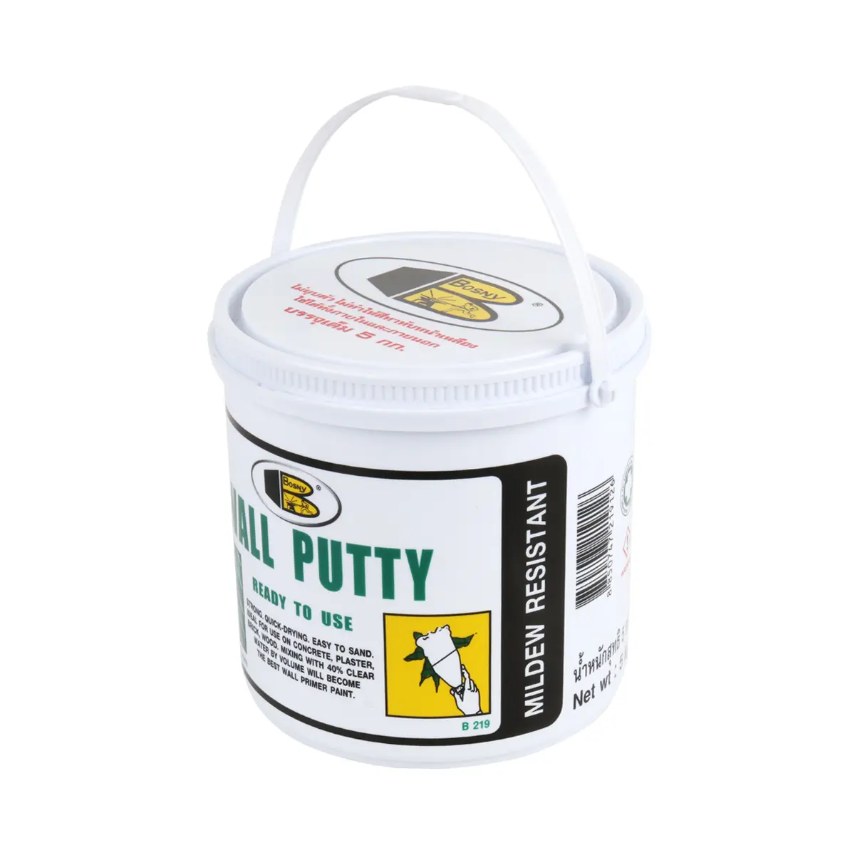 อะคริลิคโป๊ว วอลล์พัตตี้ B219 5กก. สีขาว BOSNY แบรนด์ BOSNY - ฮาร์ดแวร์ ราคา 259 บาท