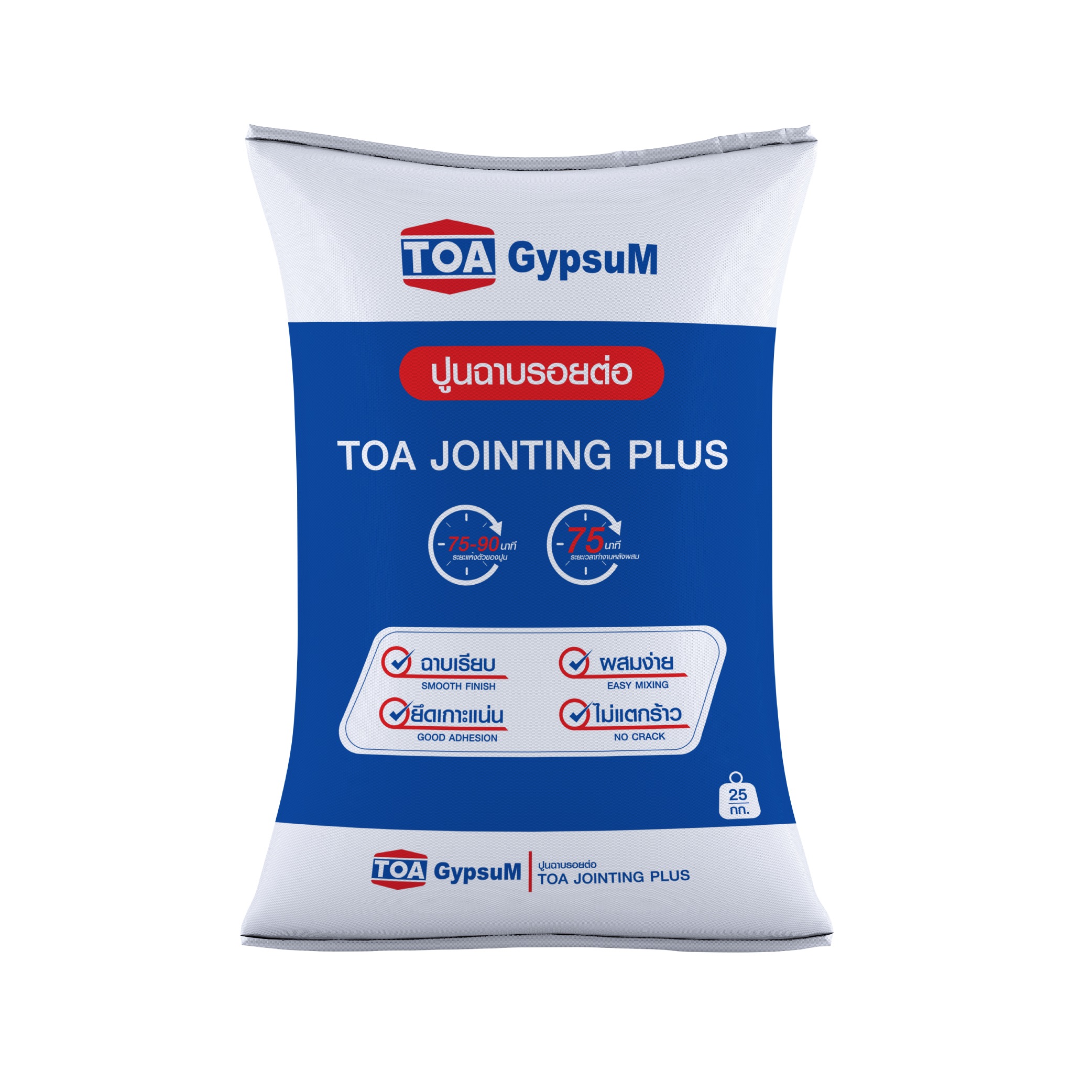 TOA ปูนยิปซั่ม ขนาด 25กก. แบรนด์ TOA Paint - ฮาร์ดแวร์ ราคา 260 บาท