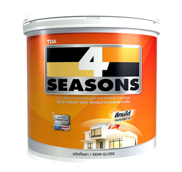 สีน้ำ ภายนอก กึ่งเงา 4 SEASONS #AG1000 (ถัง) TOA 