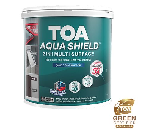 สีน้ำเคลือบ กึ่งเงา AQUA SHIELD 2IN1 เบส A (1กล.) TOA