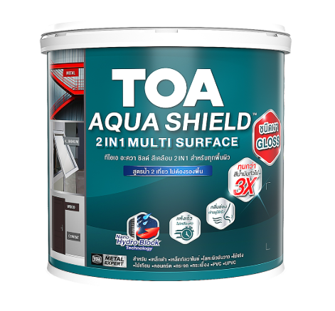 สีน้ำเคลือบ กึ่งเงา AQUA SHIELD 2IN1 เบส B (1กล.) TOA