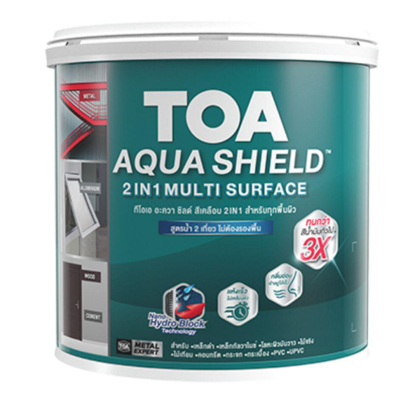 สีน้ำเคลือบ กึ่งเงา AQUA SHIELD 2IN1 เบส C (1กล.) TOA