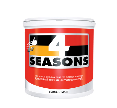สีน้ำภายนอก ด้าน 4 SEASONS เบส C (2.5กล.) TOA