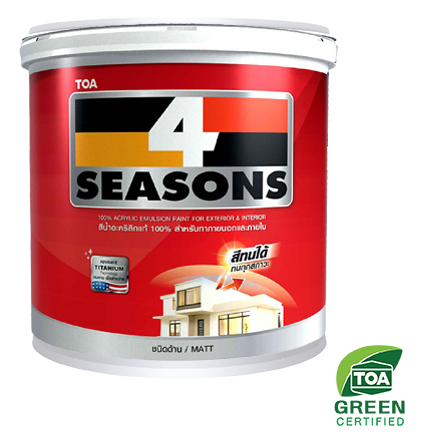 สีน้ำภายนอก ด้าน 4 SEASONS เบส D (2.5กล.) TOA