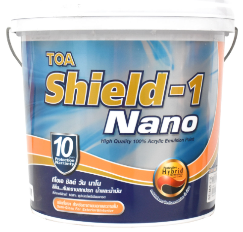 สีน้ำภายนอก กึ่งเงา SHIELD 1 NANO เบส B (1กล.) TOA