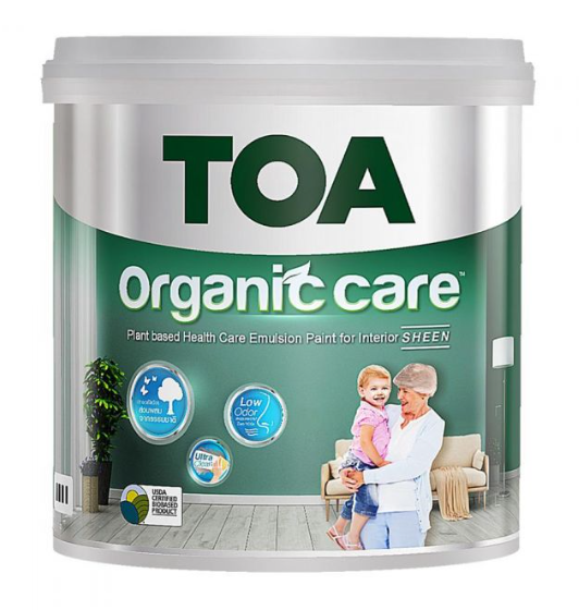 สีน้ำภายใน กึ่งเงา ออร์แกนิค แคร์ เบส D (1กล.) TOA