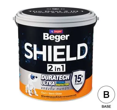 สีน้ำภายนอก ชนิดกึ่งเงา Shield 2IN1 เบส B (1กล.) BEGER