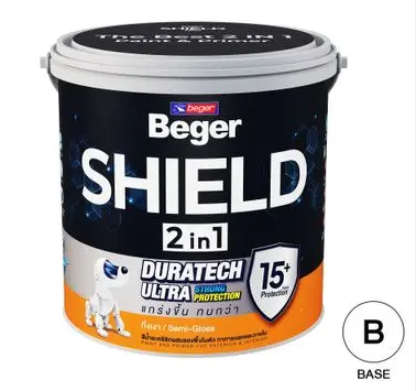 สีน้ำภายนอก ชนิดกึ่งเงา Shield 2IN1 เบส C (1กล.) BEGER