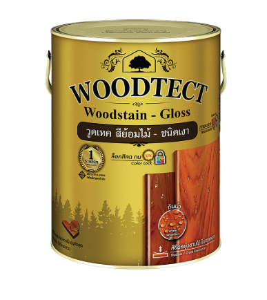 สีย้อมไม้ ชนิดเงา #WG-102 (5ลิตร) สีมะฮอกกานี WOODTECT