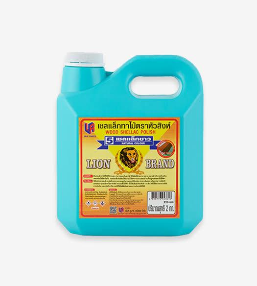 เชลแล็กทาไม้ #5 สีเชลแล็กขาว (กล.) หัวสิงห์