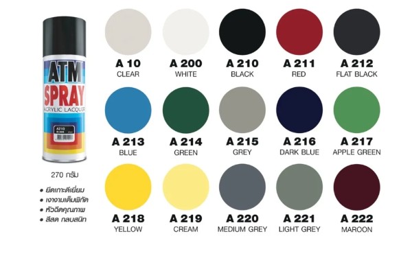 ATM สีสเปรย์ #239 แดงเลือดหมู (12/ลัง) แบรนด์ ATM - ฮาร์ดแวร์ ราคา 49 บาท