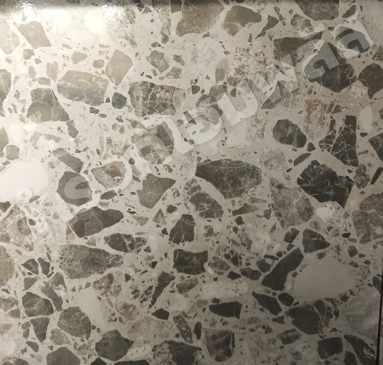 กระเบื้อง 40 x 40 ซม. ผิวมัน พลอยประดับ-เทาเข้ม SA-N (C) SOSUCO