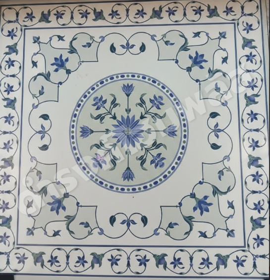 กระเบื้อง 60 x 60 ซม. ผิวมัน ช่อร้อยรัก-น้ำเงิน (A) Premium Home