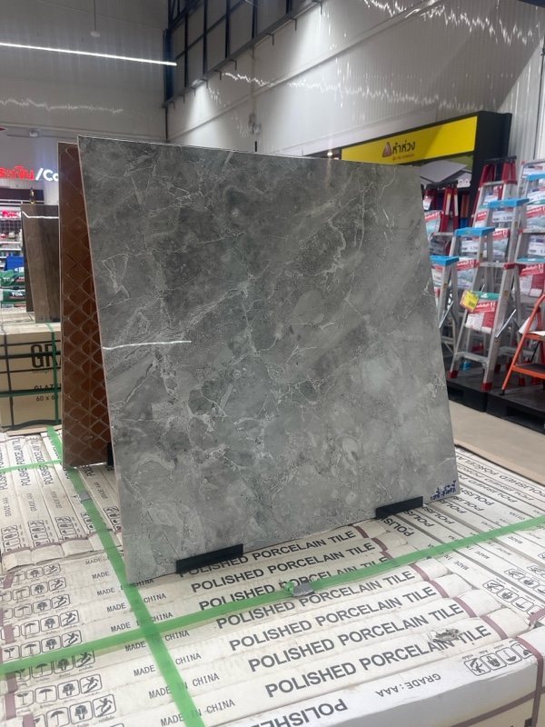 กระเบื้อง 60 x 60 ซม. สโมกกี้ Polish(ขัดเงา) กระจก GRAZIO