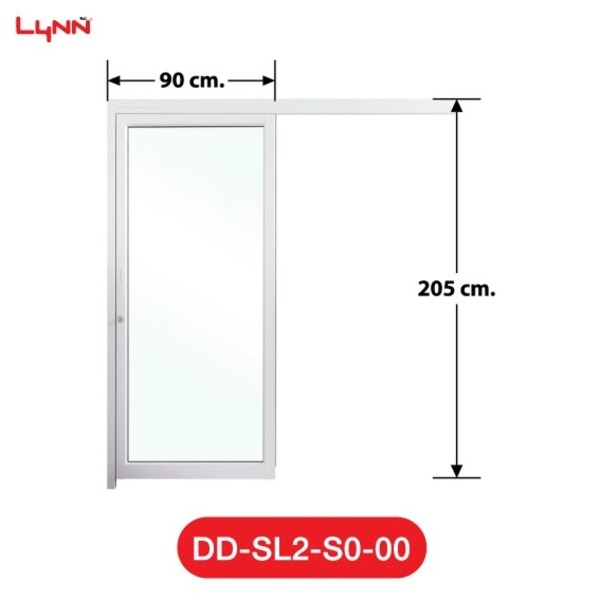 LYNN ประตูบานเลื่อนรางแขวนเดี่ยว DD-SL2-S0-00 Xseries 90?205 cm สีขาว