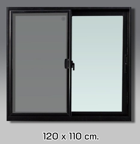 WINDOW ASIA หน้าต่างบานเลื่อน SS(FA) ECO มีมุ้ง สีดำ 120*110 แบรนด์ WINDOW ASIA - ตกแต่ง ราคา 2,150 บาท