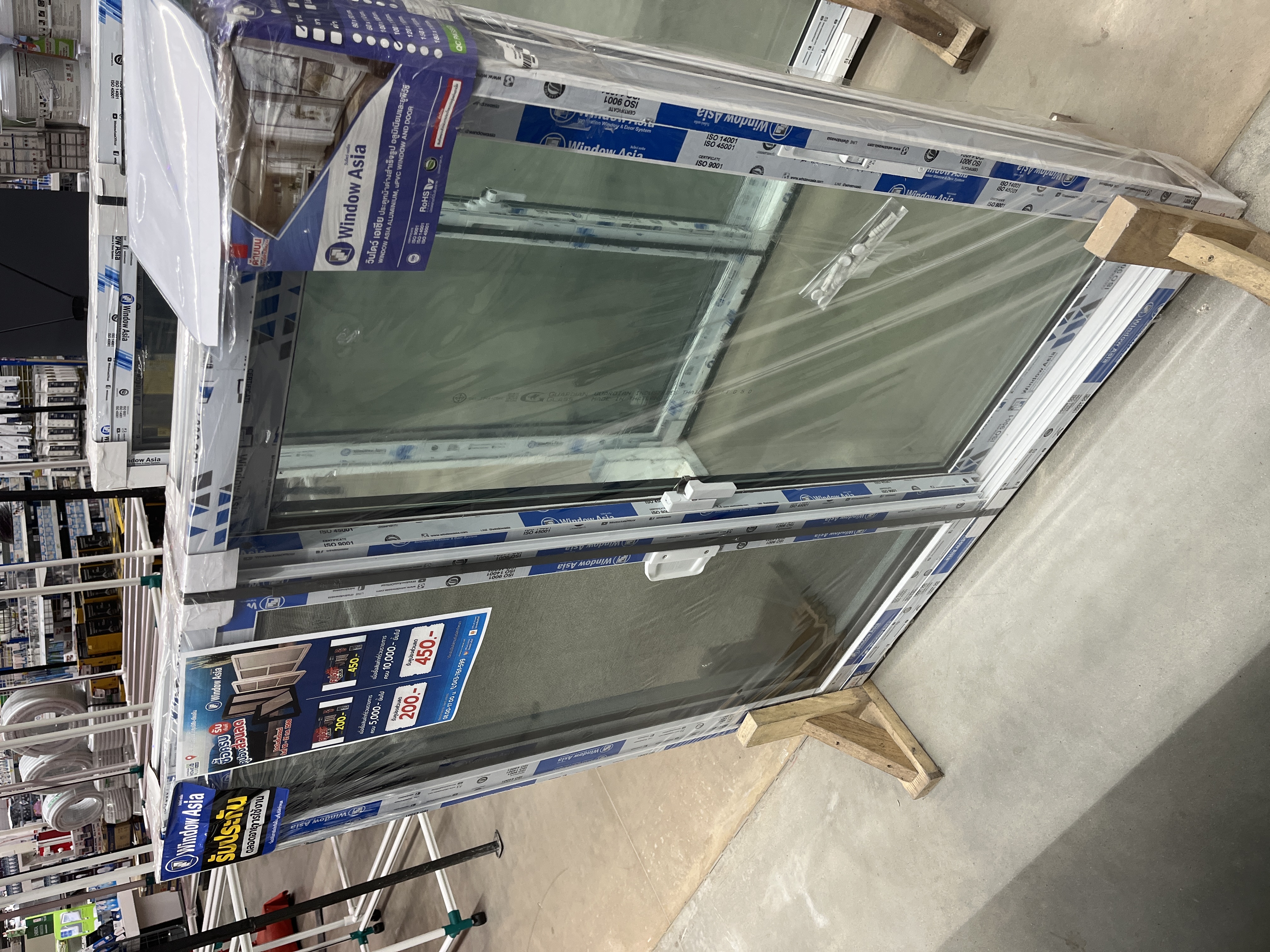 WINDOW ASIA หน้าต่างบานเลื่อนSS (STD) FA22-W0112-100110 มีมุ้ง 100*110 สีขาว